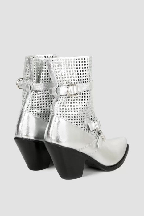 сапоги  с металлизированным эффектом из франции вид сбоку