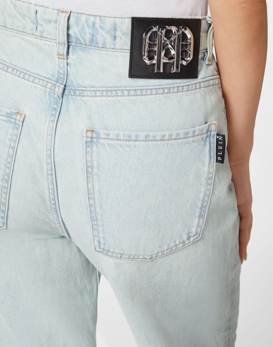 широкие джинсы  из проверенных материалов спереди