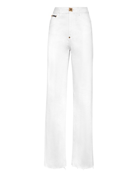 широкие джинсы  от бренда philipp plein вид слева