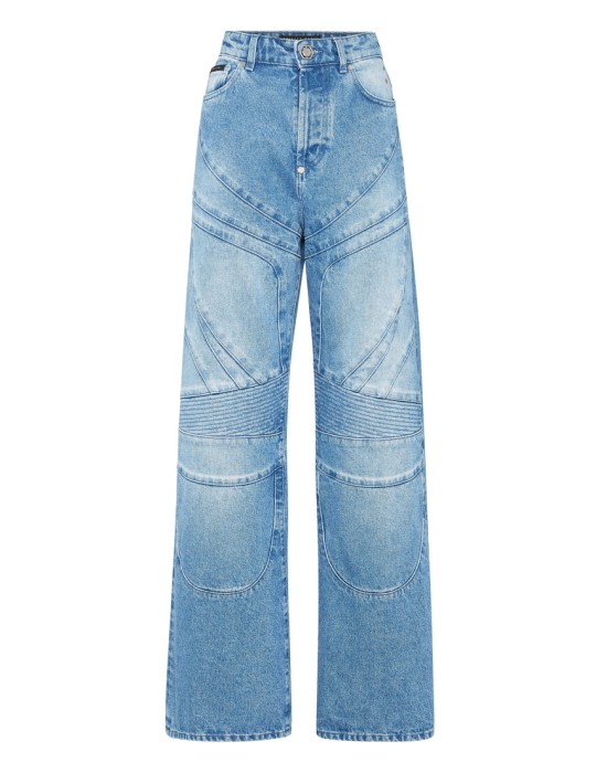 широкие джинсы  от бренда philipp plein вид слева