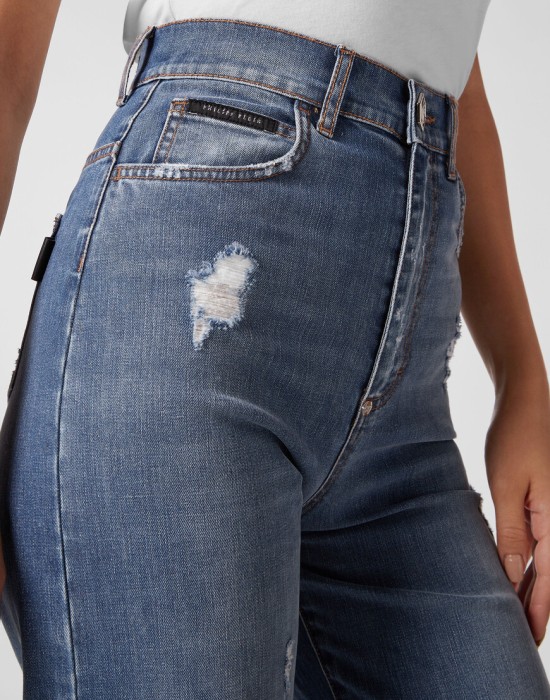 широкие джинсы  из проверенных материалов спереди