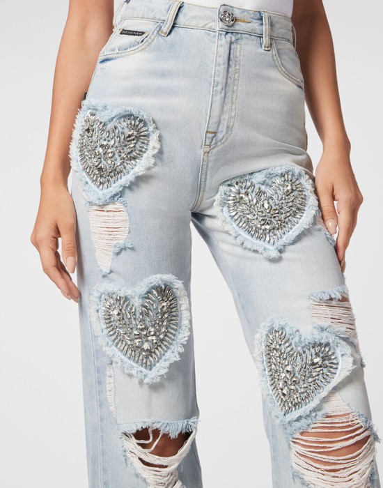 широкие джинсы  из проверенных материалов спереди