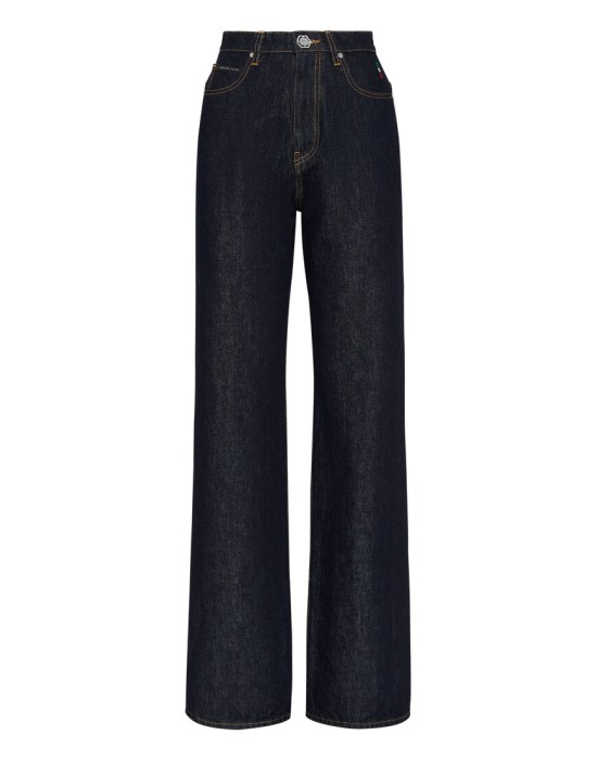 широкие джинсы  от бренда philipp plein вид слева