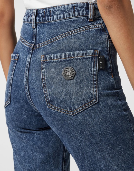 широкие джинсы  из проверенных материалов спереди