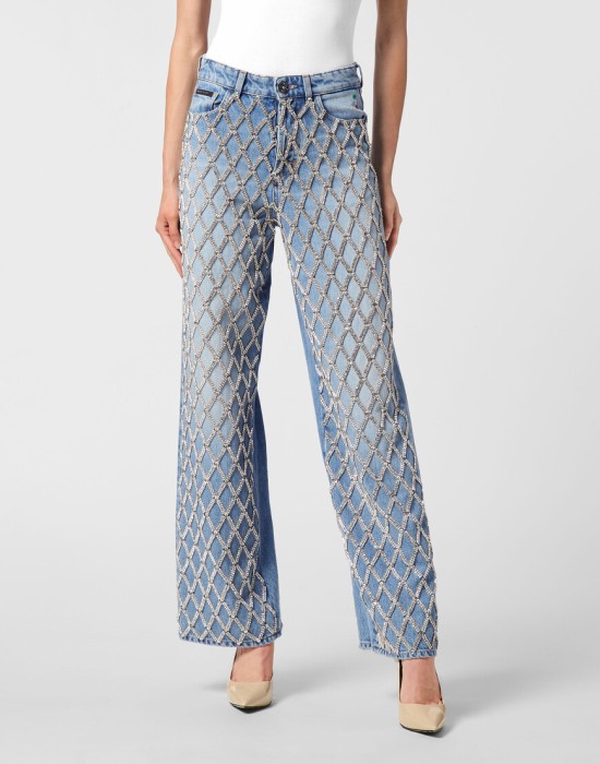 широкие джинсы  из америки вид сбоку