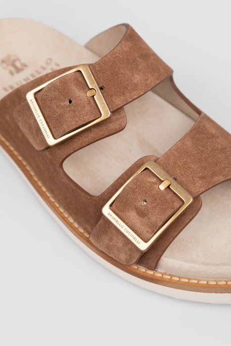 шлепанцы  модель urban из замши спереди