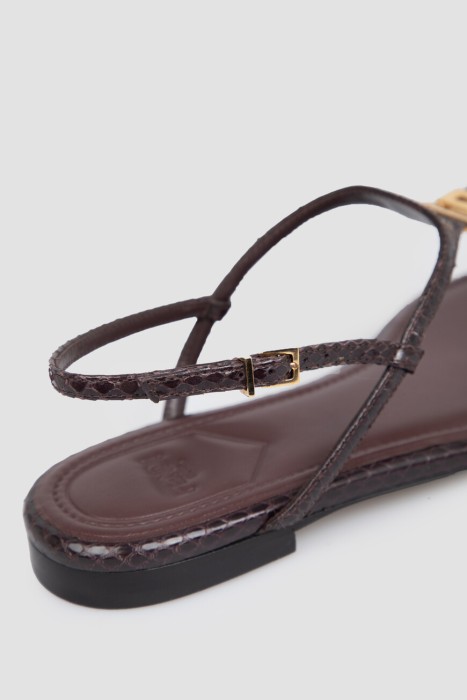 шлепанцы-вьетнамки  из льна спереди