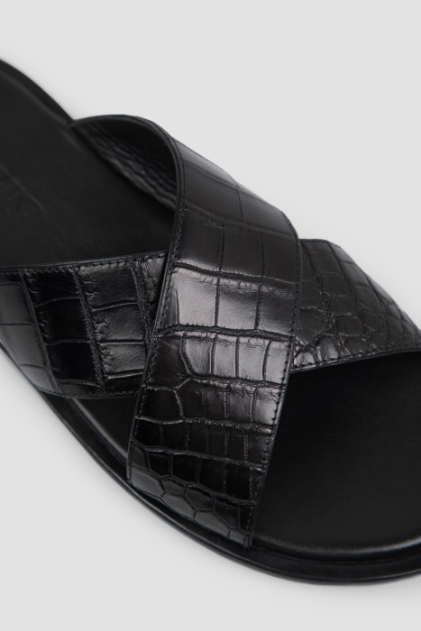 шлепанцы  из льна спереди