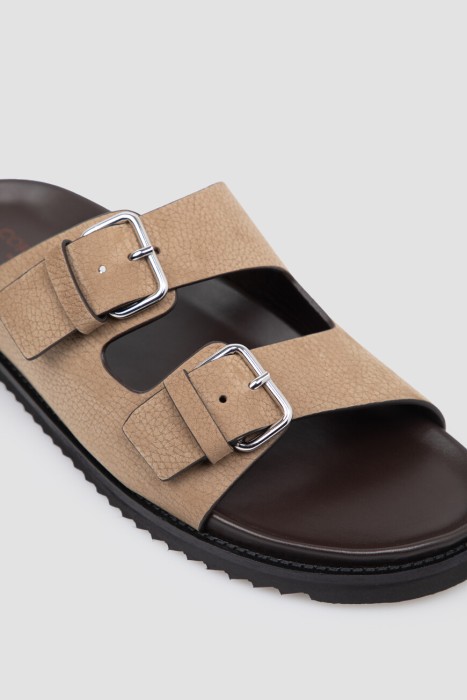 шлепанцы  из льна спереди