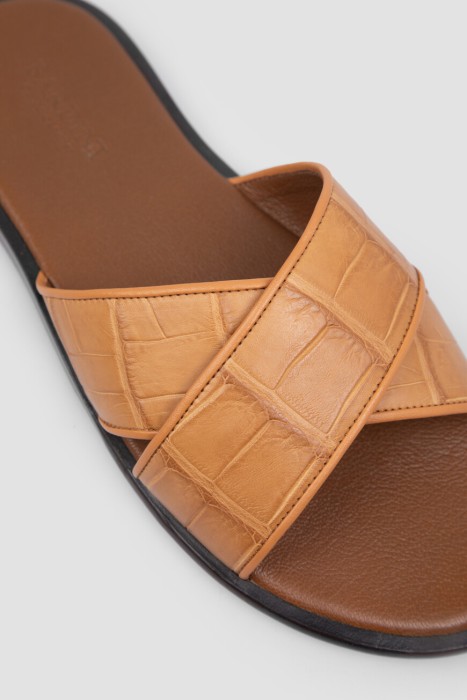 шлепанцы  из кожи спереди