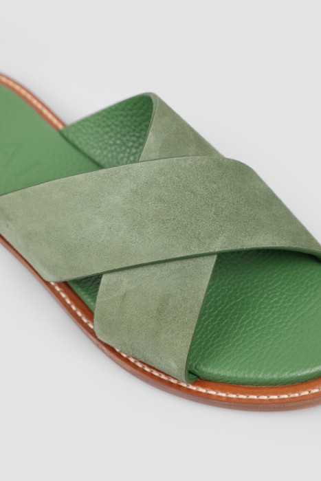 шлепанцы  из кожи спереди