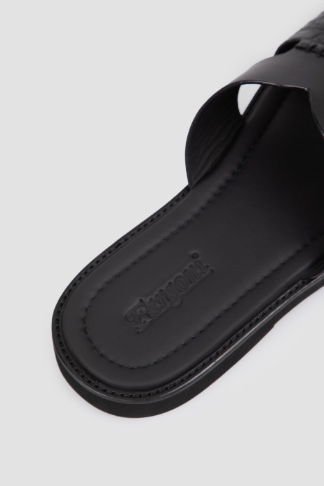 шлепанцы  из кожи спереди