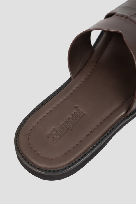 шлепанцы  из кожи спереди