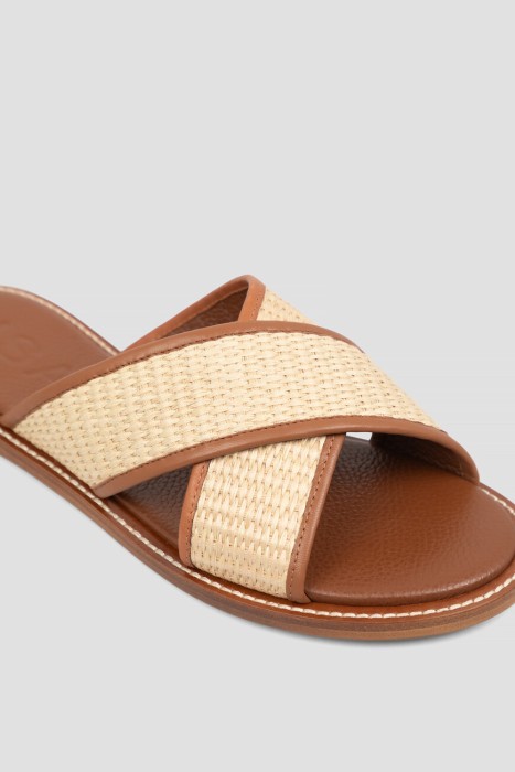 шлепанцы  из кожи спереди