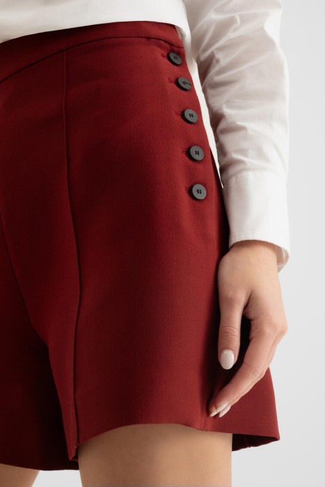 шорты  на пуговицах из франции вид сбоку