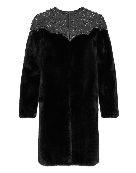 шуба  от бренда philipp plein вид слева