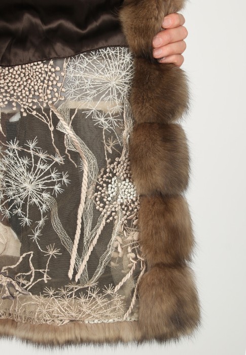 шуба  универсального стиля с лицевой стороны