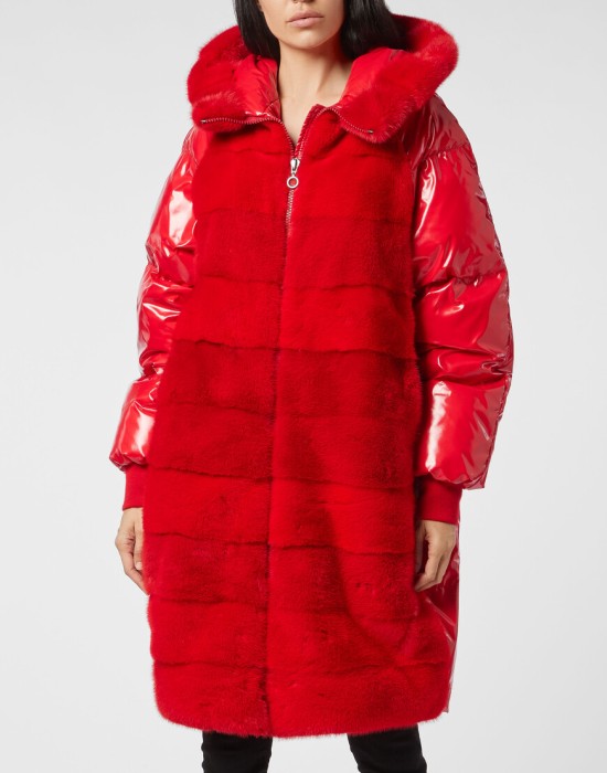 шуба  от бренда philipp plein вид слева