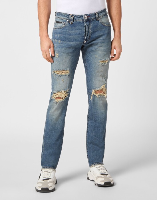 скинни  от бренда philipp plein вид слева