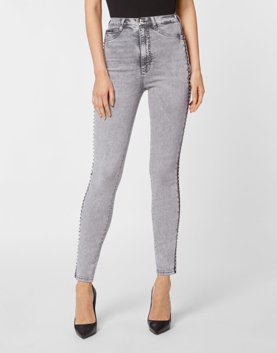 скинни  от бренда philipp plein вид слева