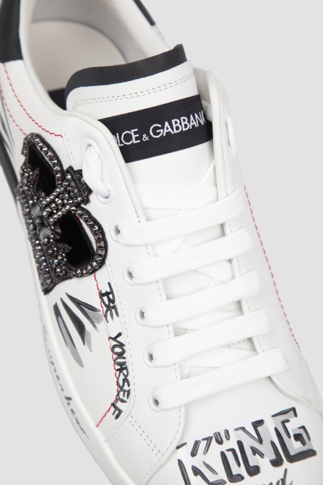 сникеры dolce&gabbana модель portofino из кожи спереди