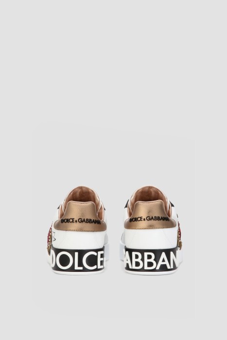 сникеры dolce&gabbana модель portofino из кожи спереди