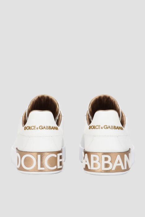 сникеры dolce&gabbana модель portofino из льна спереди