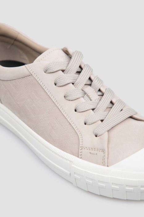 сникеры  модель domino из льна спереди