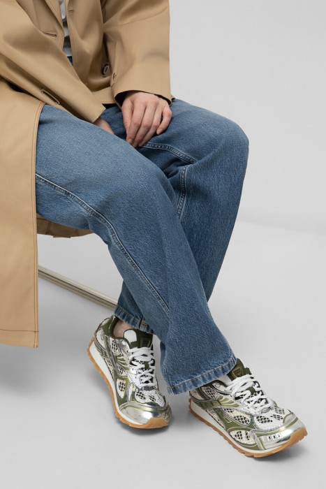 сникеры  модель orbit от бренда bottega veneta вид слева