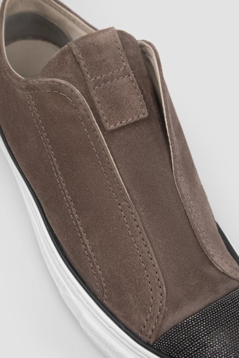 сникеры-слипоны  из замши спереди