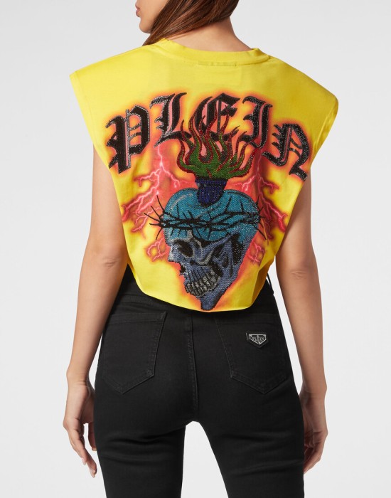 спортивный топ  от бренда philipp plein вид слева