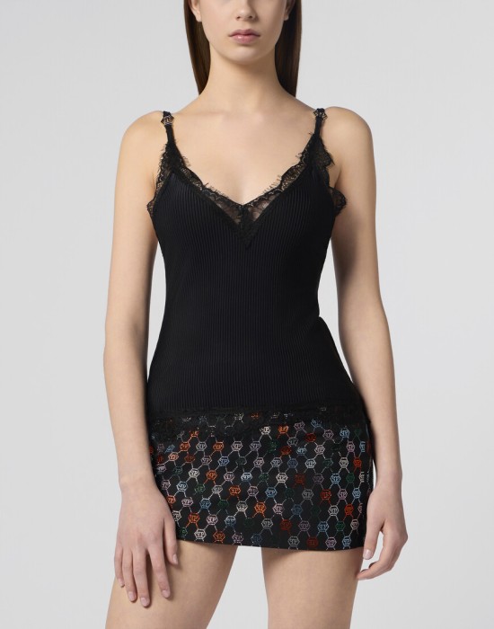 спортивный топ  от бренда philipp plein вид слева