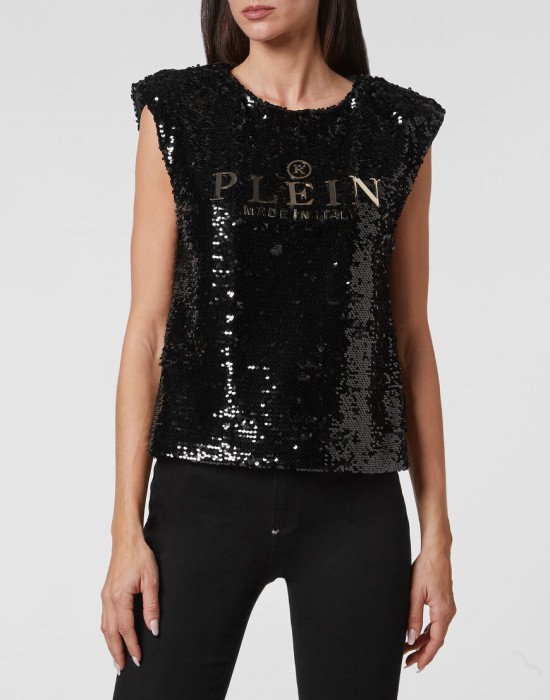спортивный топ  от бренда philipp plein вид слева