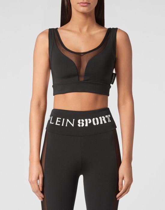 спортивный топ  от бренда plein sport вид слева