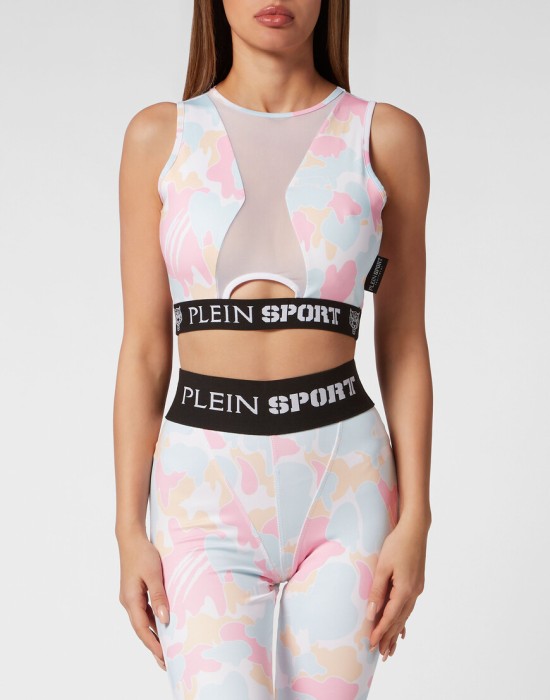 спортивный топ  от бренда plein sport вид слева