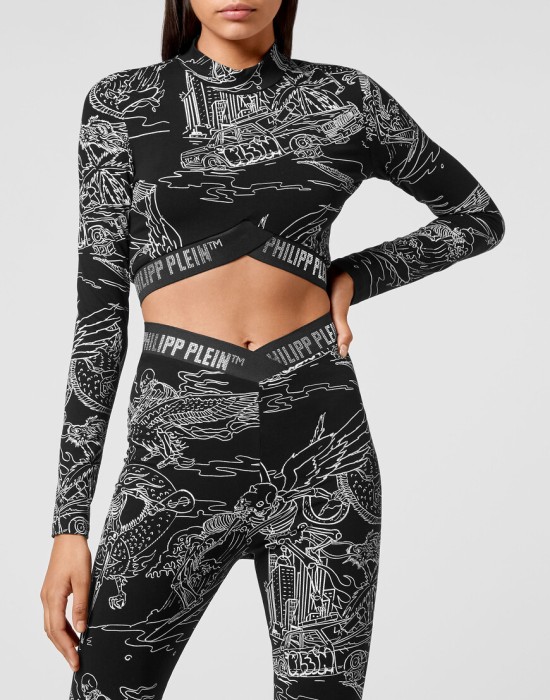 спортивный топ от бренда philipp plein вид слева