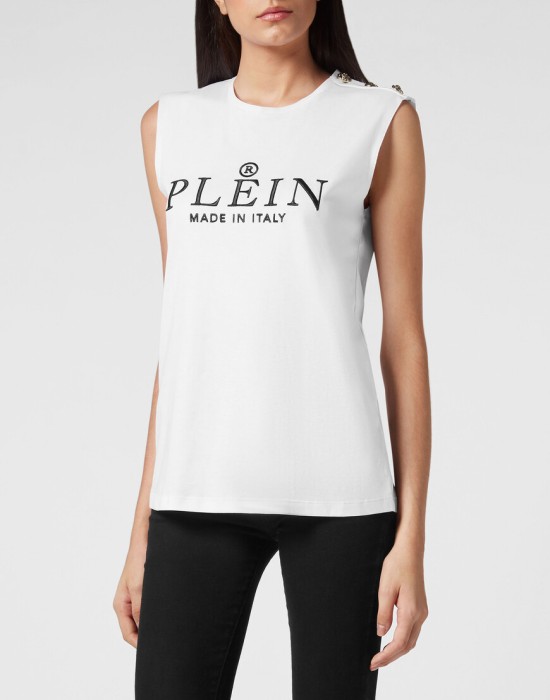 спортивный топ от бренда philipp plein вид слева