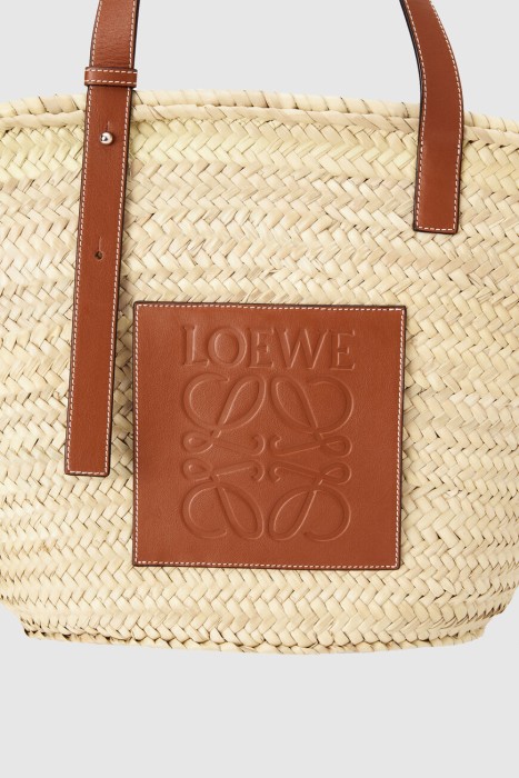 сумка  модель basket из льна спереди