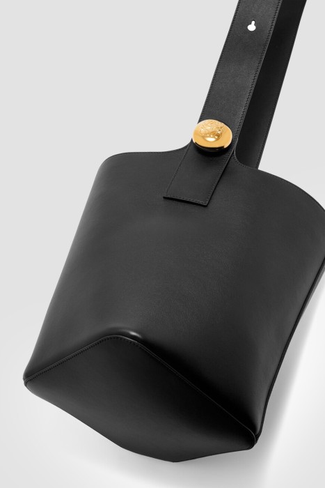 сумка  модель pebble из льна спереди