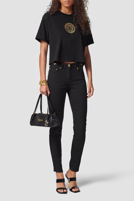 сумка  модель tag bowling от бренда versace вид слева