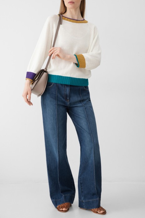 свитер  модель colonnina из льна спереди