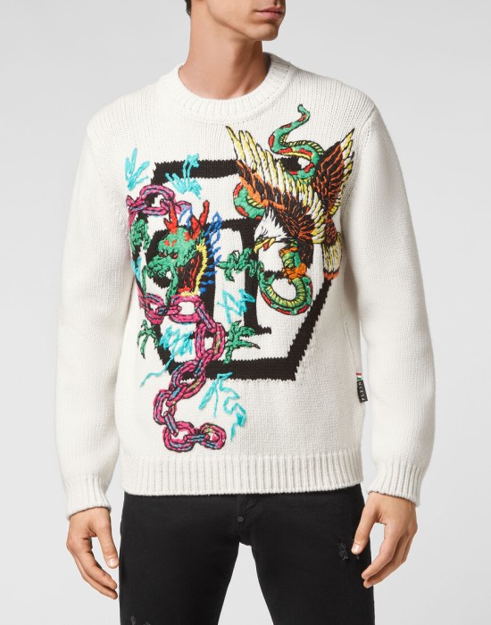 свитер  от бренда philipp plein вид слева