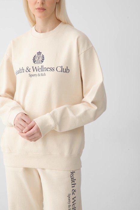 свитшот sporty rich модель h&w crest из америки вид сбоку
