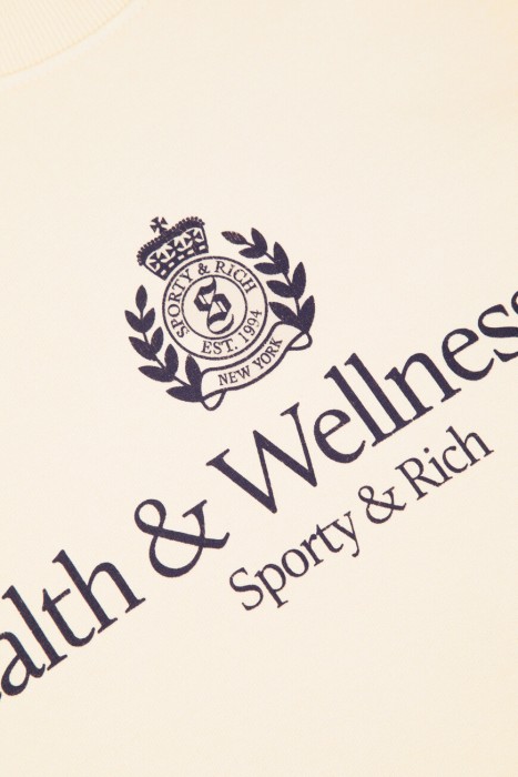 свитшот sporty rich модель h&w crest спортивного стиля с лицевой стороны