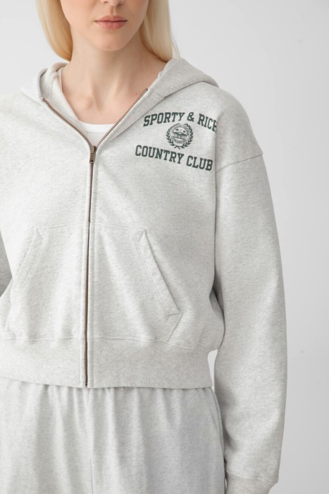 толстовка sporty rich модель varsity crest из америки вид сбоку