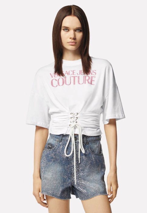 топ  от бренда versace jeans couture вид слева