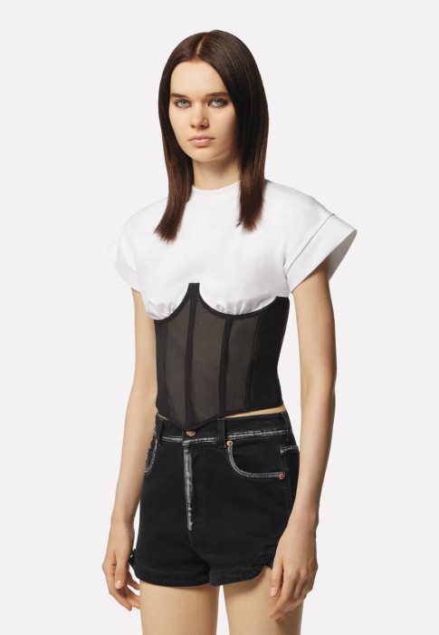 топ  от бренда versace jeans couture вид слева