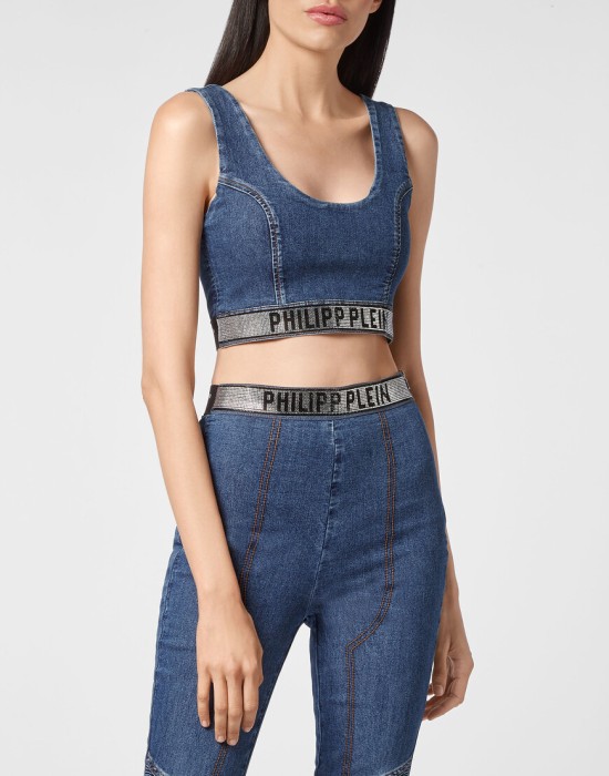 топ  от бренда philipp plein вид слева