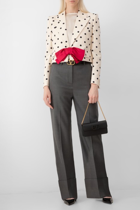 жакет  с принтом pludepois из шерсти спереди