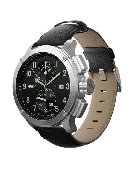 ачс-1 3520.d 44 мм кварц хронограф стальные матовые от бренда молния вид слева